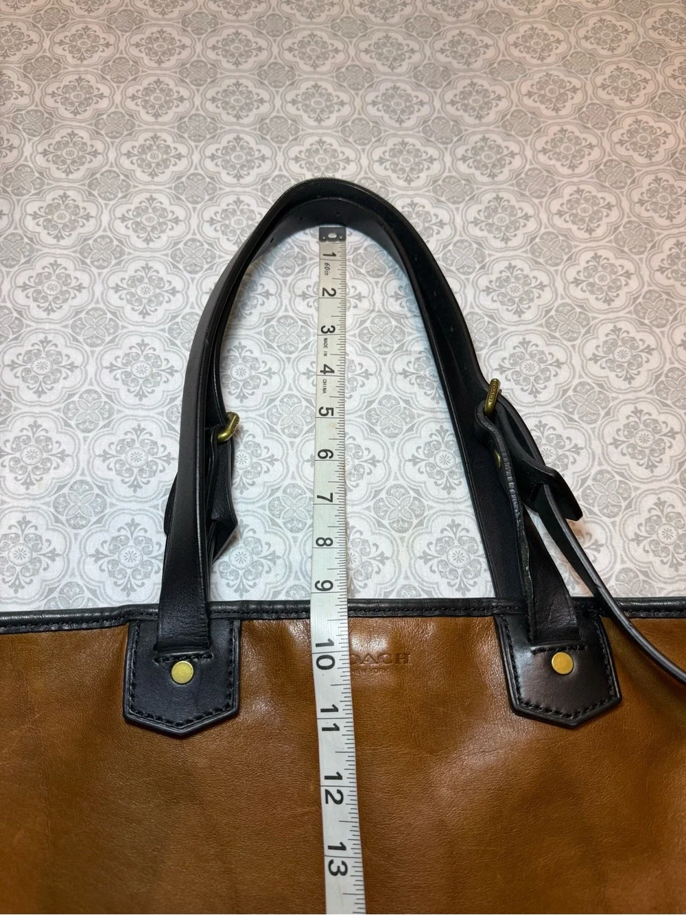 COACH Heritage Bleeker Deep Shopper Fawn Brown Soft Leather Bucket Bag RARE VTG